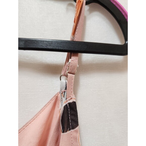 A New Day Womens M Pink Midi Dress Ruffle Tropical Beach Feminine Flowy Vacation - Picture 9 of 14